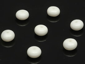 【粒販売】ホワイトシェル ロンデル 6×4mm【12粒販売】▽ 真珠母貝 Shell 粒売り 天然石 ビーズ パワーストーン パーツ アクセサリー 素材 材料