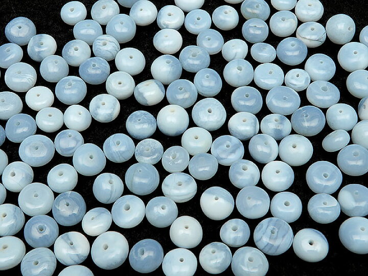 楽天市場】【粒販売】インド産 ブルーオパール ロンデル 5～7mm【8粒 