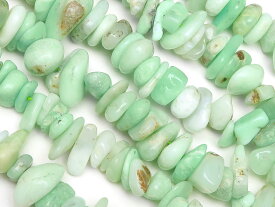 クリソプレーズ チップ 4～12mm［ロング連］【1連販売】▽ オーストラリア翡翠 緑玉髄 Chrysoprase さざれ 連売り 天然石 ビーズ パワーストーン パーツ アクセサリー 素材 材料