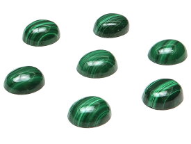 マラカイト オーバル カボション 9×7mm【4コ販売】▽ 孔雀石 Malachite ルース 粒売り 天然石 ビーズ パワーストーン パーツ アクセサリー 素材 材料