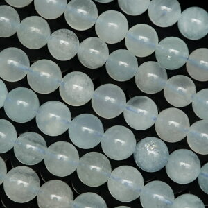 マダガスカル産 アクアマリン 丸玉 6mm【1連販売】▽ アクワマリン 藍玉 緑柱石 Aquamarine 3月の誕生石 ラウンド 丸ビーズ 連売り 天然石 ビーズ パワーストーン パーツ アクセサリー 素材 材料