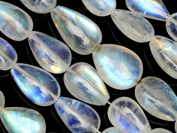 楽天市場】レインボームーンストーン ペアシェイプ 4～13mm［縦穴］【1  