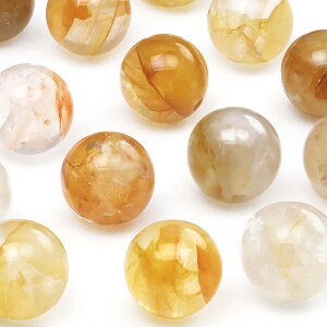 【粒販売】マダガスカル産 イエローヘマタイトクォーツ 丸玉 8mm【8粒販売】▽ タンジェリンクォーツ アイアンクォーツ ヘマタイトインクォーツ 赤鉄鉱水晶 Hematite quartz ラウンド 丸ビーズ