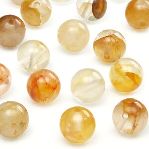 【粒販売】マダガスカル産 イエローヘマタイトクォーツ 丸玉 6mm【10粒販売】▽ タンジェリンクォーツ アイアンクォーツ ヘマタイトインクォーツ 赤鉄鉱水晶 Hematite quartz ラウンド 丸ビーズ