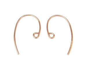 14KGF ピンクゴールドカラー ピアスフック typeF【1ペア販売】▽ パーツ アクセサリー クラフト 金具 USA製 14Kゴールドフィルド 14金ゴールドフィルド 14K Gold Filled