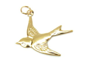 14KGF チャーム 小鳥【1コ販売】▽ パーツ アクセサリー クラフト 金具 USA製 14Kゴールドフィルド 14金ゴールドフィルド 14K Gold Filled