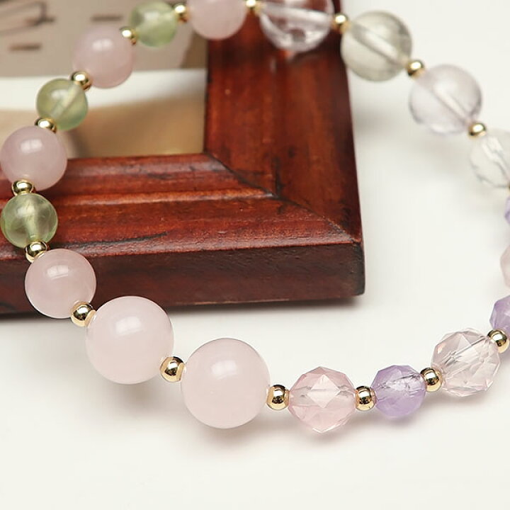 楽天市場】天然石お守りブレスレット！No.1004 クンツァイト ローズ  