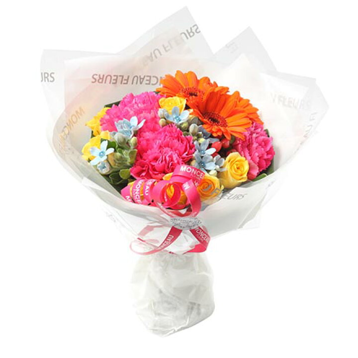 楽天市場 モンソーブーケ ヴィフ 花束 代引きご利用不可 お歳暮 御歳暮 ギフト カタログギフト ギフトセット プレゼント グルメカタログ グルメカタログギフト オレンジ ピンク イエロー ブルー ミニ 結婚 風呂敷 場合 サムシング 写真 表紙 内容 ビビッド カラー 元気