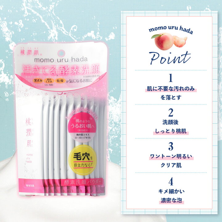 楽天市場】酵素洗顔 桃潤肌 ももうるはだ 酵素洗顔パウダー 1g×32包 