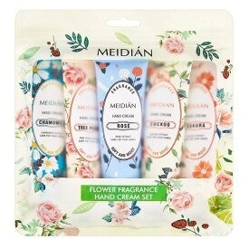 MEIDIAN ハンドクリーム フラワーフレグランス 5個パック 30g CHAMOMILE SAKURA ROSE TREE PEONY CUCKOO 保湿 選べる癒しの香り ギフト プレゼント カモミール サクラ ローズ ツリーピオニー メール便送料無料