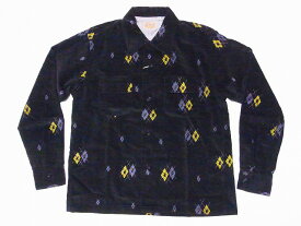 STYLE EYES[スタイルアイズ] オープンシャツ SE28749 ARGYLE アーガイル 長袖 コーデュロイ スポーツシャツ (ブラック) 送料無料 代引き手数料無料