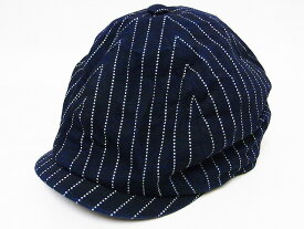 SUGAR CANE[シュガーケーン] アップルジャックキャップ SC02070 ウォバッシュストライプ 9oz. WABASH STRIPE APPLEJACK CAP (NAVY)