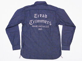 Pherrow's[フェローズ] ワークシャツ 15W-720WS-W-P 長袖 シャンブレー 刺繍 TREAD TRIMMERS (ブラック) 送料無料 代引き手数料無料 【RCP】