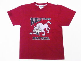 Pherrow's[フェローズ] Tシャツ 19S-PT15 WOLF PACK (バーガンディー)