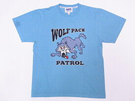 Pherrow's[フェローズ] Tシャツ 19S-PT15 WOLF PACK (モーニングスカイ)