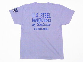 Pherrow's[フェローズ] Tシャツ 21S-PT3 U.S. STEEL MFRs. of Detroit (アイスグレー)