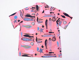 STAR OF HOLLYWOOD[スターオブハリウッド] オープンシャツ SH38635 FISH 半袖 オープンカラーシャツ (ピンク) 送料無料 代引き手数料無料