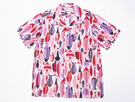 STAR OF HOLLYWOOD[スターオブハリウッド] オープンシャツ SH38882 FISH 半袖 オープンカラーシャツ フィッシュ (レッド) 送料無料 代引き手数料無料