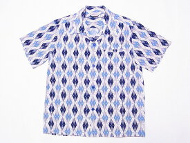 STAR OF HOLLYWOOD[スターオブハリウッド] オープンシャツ SH39085 ARGYLE 半袖 オープンカラーシャツ アーガイル (ブルー) 送料無料 代引き手数料無料