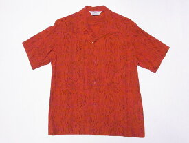 STAR OF HOLLYWOOD[スターオブハリウッド] オープンシャツ SH39317 WOOD GRAIN 木目柄 半袖 オープンカラーシャツ (レッド) 送料無料 代引き手数料無料