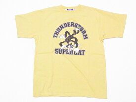 Pherrow's[フェローズ] Tシャツ 23S-PT11 THUNDERSTORM SUPER CAT (G.マスタード)