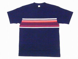 WAREHOUSE[ウエアハウス] Tシャツ パネルボーダーT 4093 PANEL BORDER パネルボーダーTシャツ (ネイビー/クリーム×レッド)