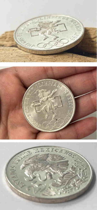 楽天市場】coin-67 メキシコ オリンピック記念銀貨 25 ペソ 1968年 