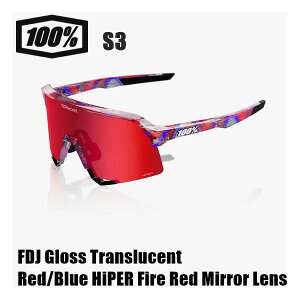 100% �����n���h���b�h S3 FDJ Gloss Translucent Red/Blue HiPER Fire Red Mirror Lens �T���O���X �X�|�[�c ���]�� �싅