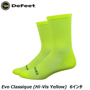 DeFeet ディフィート Evo Classique (Hi-Vis Yellow) 6インチ サイクルソックス 靴下