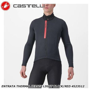 CASTELLI カステリ ENTRATA THERMAL JERSEY LIGHT BLACK/RED 4523512-085 サイクルジャージ