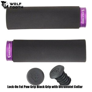 WOLF TOOTH�@�E���t�g�D�[�X Lock-On Fat Paw Grip Black Grip with Ultraviolet Collar ���]�ԗp�O���b�v