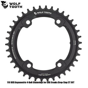 WOLF TOOTH@EtgD[X 110 BCD Asymmetric 4-Bolt Chainrings for GRX Cranks Drop-Stop ST 38T ] `F[O