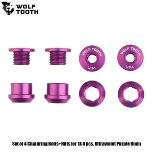 WOLF TOOTH@EtgD[X Set of 4 Chainring Bolts+Nuts for 1X 4 pcs. Ultraviolet Purple 6mm ] `F[O