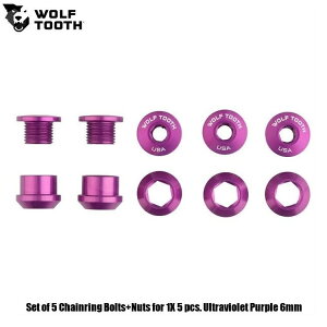 WOLF TOOTH@EtgD[X Set of 5 Chainring Bolts+Nuts for 1X 5 pcs. Ultraviolet Purple 6mm ] `F[O