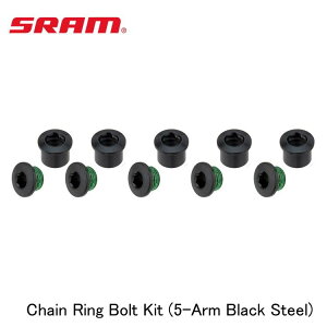 SRAM �X���� Chain Ring Bolt Kit (5-Arm Black Steel) ���]�� �`�F�[�������O