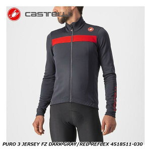 CASTELLI JXe PURO 3 JERSEY FZ DARK GRAY/RED REFLEX 4518511-030 TCNW[W
