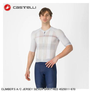 CASTELLI JXe CLIMBER'S A/C JERSEY SILVER GRAY/RED 4525011-870 TCNW[W