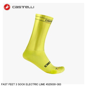 CASTELLI JXe FAST FEET 3 SOCK ELECTRIC LIME 4525030-383 TCN\bNX C