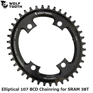 WOLF TOOTH �E���t�g�D�[�X Elliptical 107 BCD Chainring for SRAM 38T ���]�� �`�F�[�������O