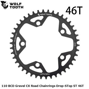 WOLF TOOTH�@�E���t�g�D�[�X 110 BCD Gravel CX Road Chainrings Drop-STop ST 46T ���]�� �`�F�[�������O