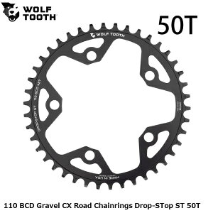 WOLF TOOTH�@�E���t�g�D�[�X 110 BCD Gravel CX Road Chainrings Drop-STop ST 50T ���]�� �`�F�[�������O
