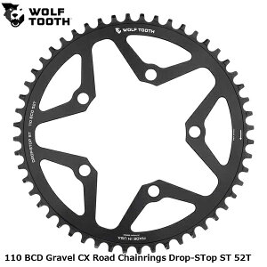WOLF TOOTH�@�E���t�g�D�[�X 110 BCD Gravel CX Road Chainrings Drop-STop ST 52T ���]�� �`�F�[�������O