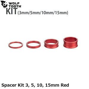 WOLF TOOTH �E���t�g�D�[�X Spacer Kit 3, 5, 10, 15mm Red ���]�ԗp�X�y�[�T�[