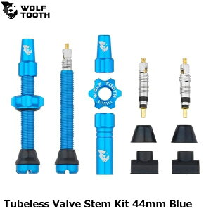 WOLF TOOTH �E���t�g�D�[�X Tubeless Valve Stem Kit 44mm Blue ���]�ԃo���u�L���b�v