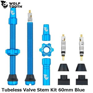 WOLF TOOTH �E���t�g�D�[�X Tubeless Valve Stem Kit 60mm Blue ���]�ԃo���u�L���b�v
