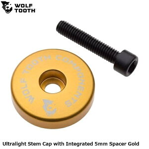 WOLF TOOTH �E���t�g�D�[�X Ultralight Stem Cap with Integrated 5mm Spacer Gold �R�����L���b�v