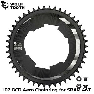 WOLF TOOTH�@�E���t�g�D�[�X 107 BCD Aero Chainring for SRAM 46T ���]�� �`�F�[�������O
