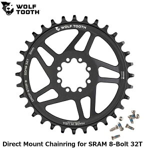 WOLF TOOTH�@�E���t�g�D�[�X Direct Mount Chainring for SRAM 8-Bolt 32T ���]�� �`�F�[�������O