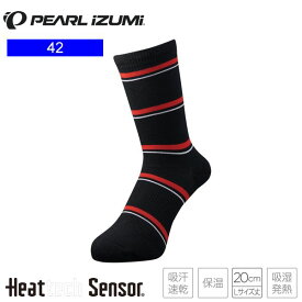 PEARLiZUMi パールイズミ 42 ヒートテックセンサー ウィンター ソックス 5 ブラックレッド メンズ サイクルソックス 靴下 スポーツソックス