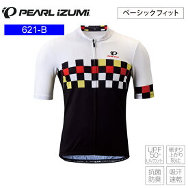 PEARLiZUMi パールイズミ 621-B プリント ジャージ 14.グリッド メンズ サイクルジャージ 半袖 自転車